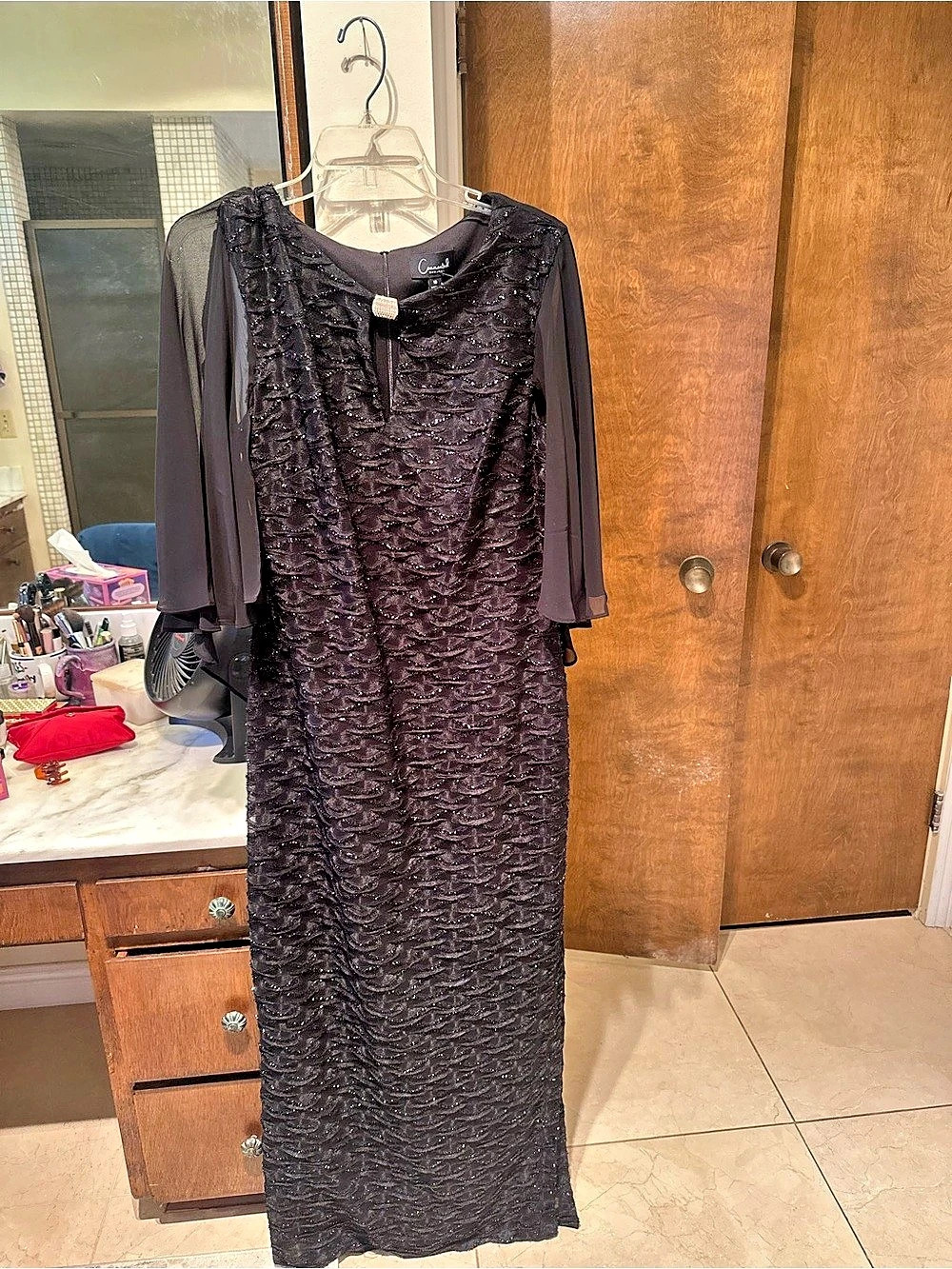 Connected Apparel Black Maxi Dress Size 10 NWT